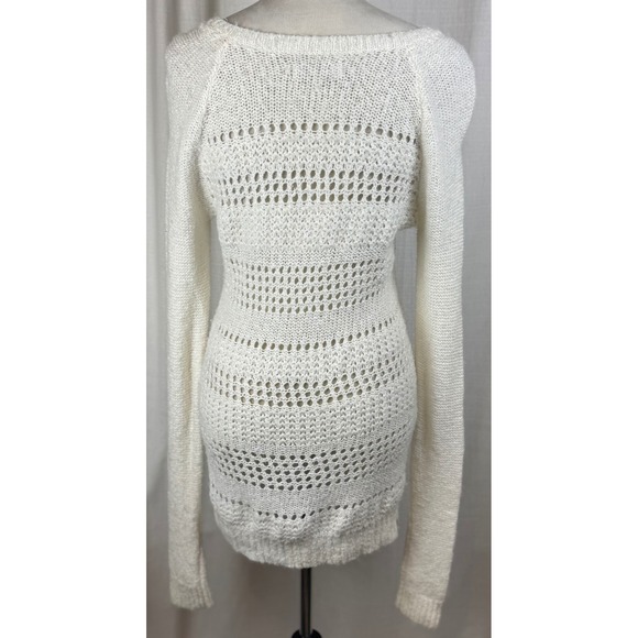 Abercrombie & Fitch Open Knit Sweater Boat Neck Trendy Casual Long Sleeve SZ S - Picture 5 of 10